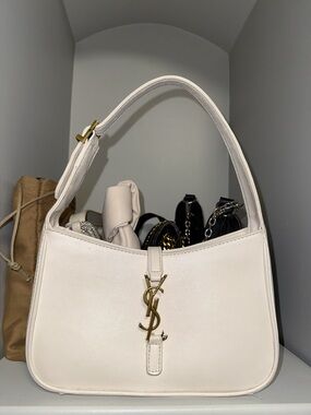 Saint Laurent White Leather Shoulder Bag